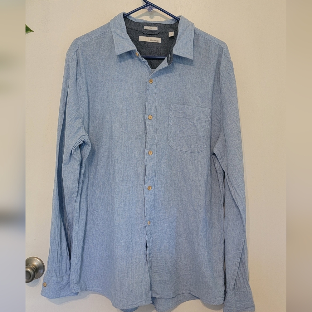 Hawker Rye Button Front Shirt Size Large